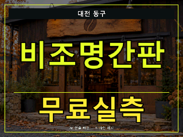 대전 동구 비조명간판 무료실측 안내 썸네일 · AI 연출 배경