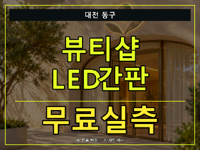 대전 동구 뷰티샵 LED간판 무료실측 안내 썸네일 · AI 연출 배경