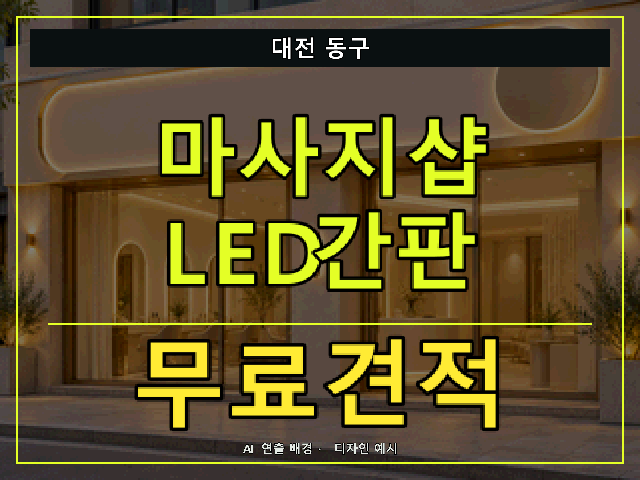 대전 동구 마사지샵 LED간판 무료견적 안내 썸네일 · AI 연출 배경