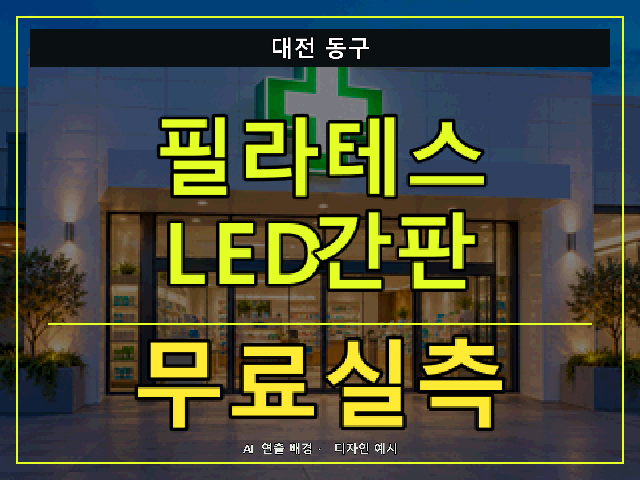 대전 동구 필라테스 LED간판 무료실측 안내 썸네일 · AI 연출 배경