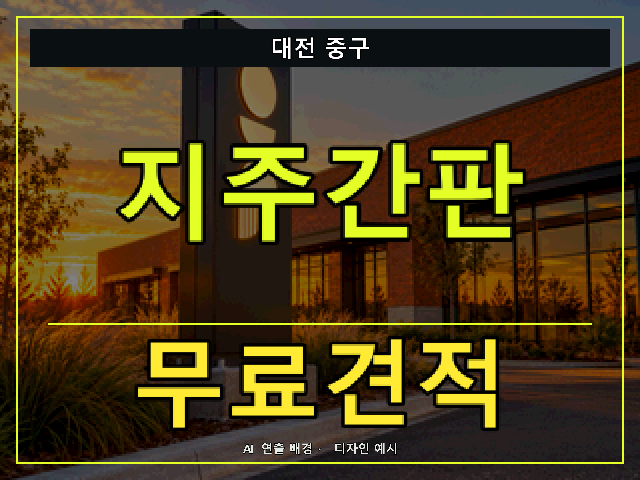 대전 중구 지주간판 무료견적 안내 썸네일 · AI 연출 배경