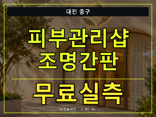 대전 중구 피부관리샵 조명간판 무료실측 안내 썸네일 · AI 연출 배경