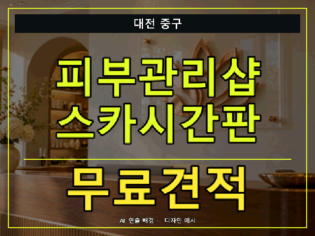 대전 중구 피부관리샵 스카시간판 무료견적 안내 썸네일 · AI 연출 배경