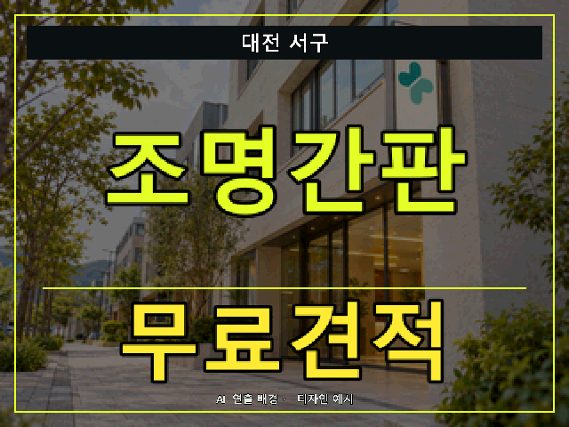 대전 서구 조명간판 무료견적 안내 썸네일 · AI 연출 배경