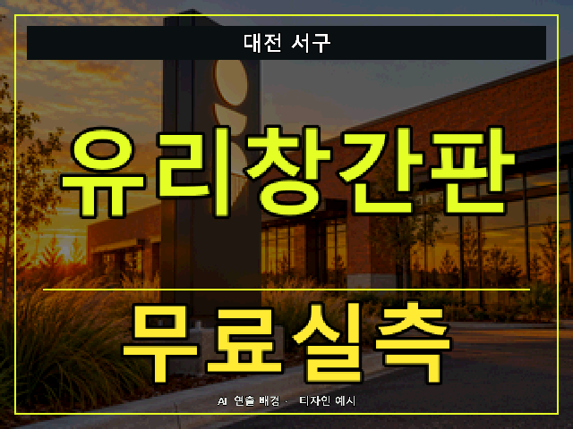 대전 서구 유리창간판 무료실측 안내 썸네일 · AI 연출 배경