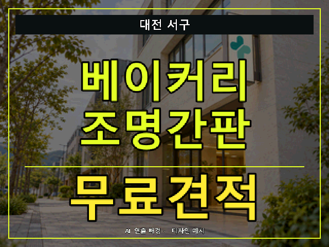 대전 서구 베이커리 조명간판 무료견적 안내 썸네일 · AI 연출 배경