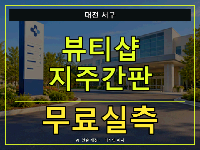 대전 서구 뷰티샵 지주간판 무료실측 안내 썸네일 · AI 연출 배경