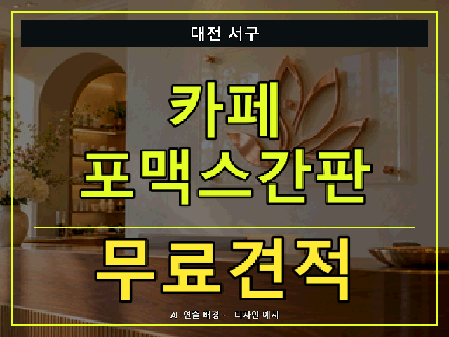 대전 서구 카페 포맥스간판 무료견적 안내 썸네일 · AI 연출 배경