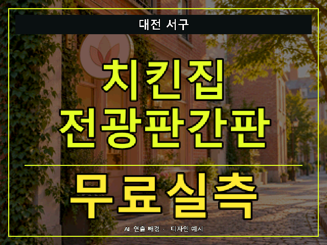 대전 서구 치킨집 전광판간판 무료실측 안내 썸네일 · AI 연출 배경