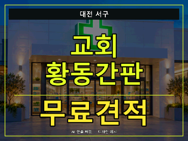 대전 서구 교회 황동간판 무료견적 안내 썸네일 · AI 연출 배경