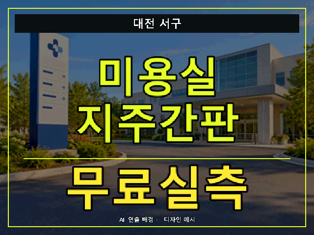대전 서구 미용실 지주간판 무료실측 안내 썸네일 · AI 연출 배경