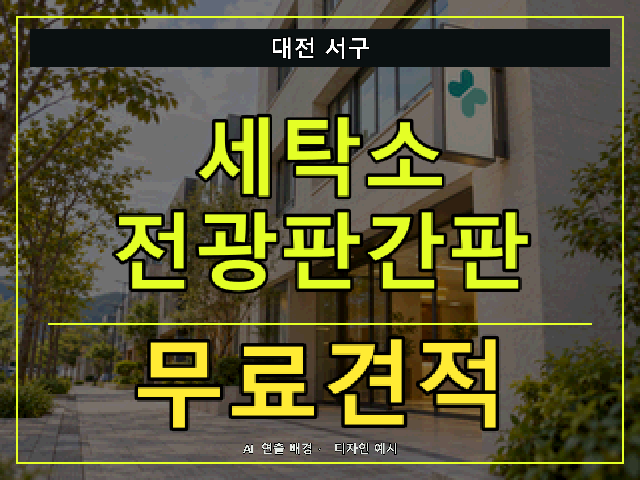 대전 서구 세탁소 전광판간판 무료견적 안내 썸네일 · AI 연출 배경