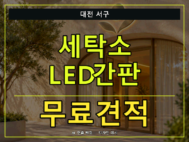 대전 서구 세탁소 LED간판 무료견적 안내 썸네일 · AI 연출 배경