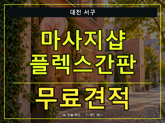 대전 서구 마사지샵 플렉스간판 무료견적 안내 썸네일 · AI 연출 배경
