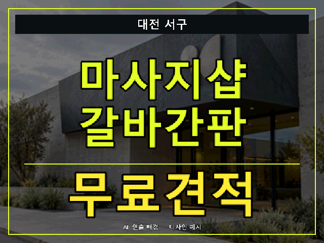 대전 서구 마사지샵 갈바간판 무료견적 안내 썸네일 · AI 연출 배경