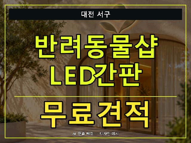 대전 서구 반려동물샵 LED간판 무료견적 안내 썸네일 · AI 연출 배경
