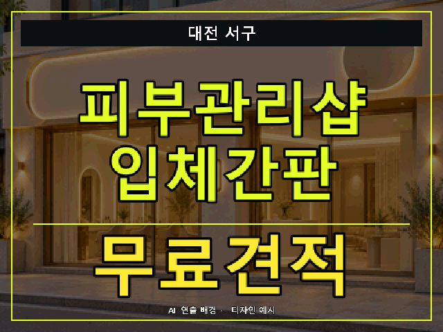 대전 서구 피부관리샵 입체간판 무료견적 안내 썸네일 · AI 연출 배경