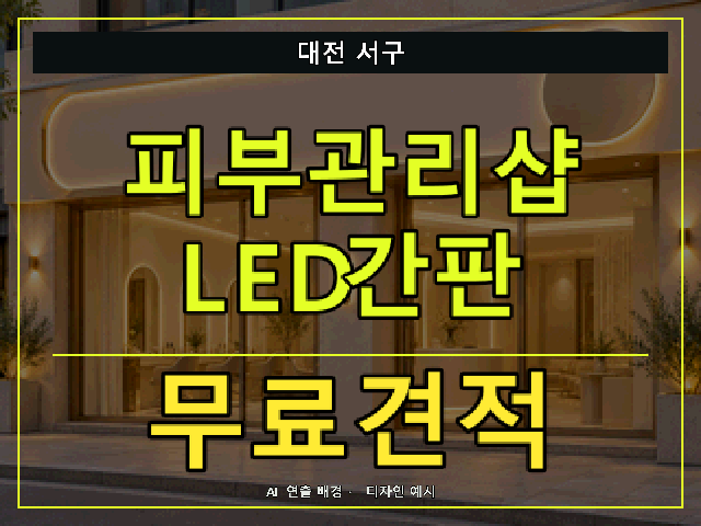 대전 서구 피부관리샵 LED간판 무료견적 안내 썸네일 · AI 연출 배경