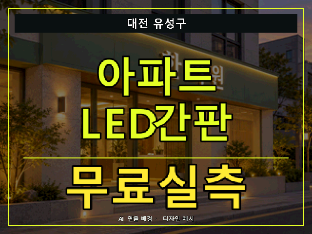 대전 유성구 아파트 LED간판 무료실측 안내 썸네일 · AI 연출 배경