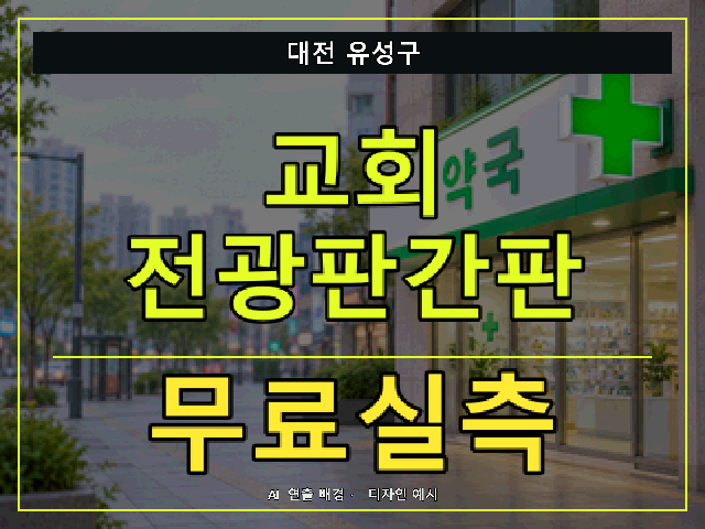 대전 유성구 교회 전광판간판 무료실측 안내 썸네일 · AI 연출 배경