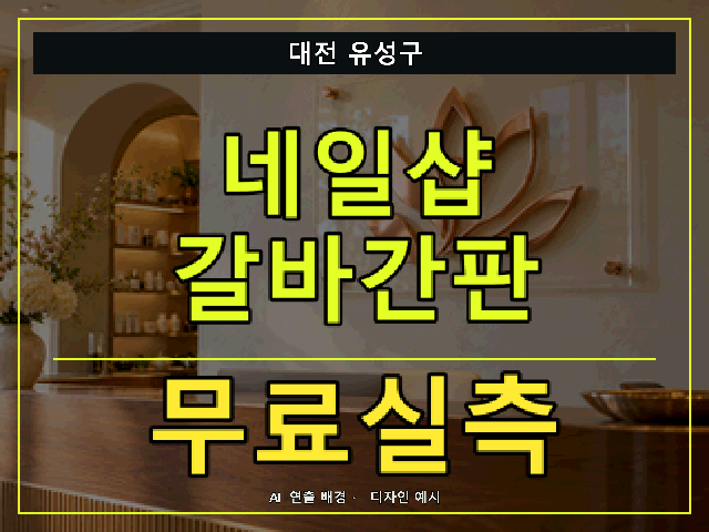 대전 유성구 네일샵 갈바간판 무료실측 안내 썸네일 · AI 연출 배경