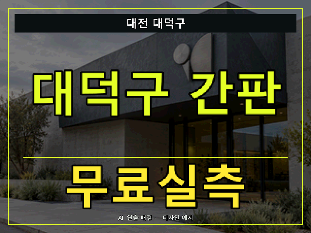 대전 대덕구 간판 제작 무료실측 안내 썸네일 · AI 연출 배경