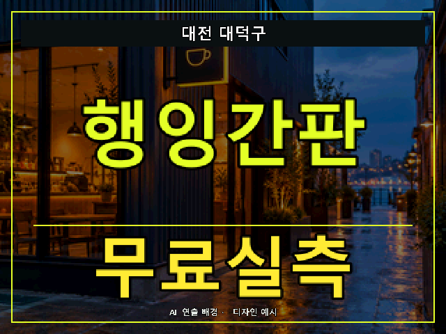 대전 대덕구 행잉간판 무료실측 안내 썸네일 · AI 연출 배경