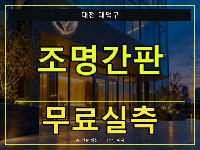 대전 대덕구 조명간판 무료실측 안내 썸네일 · AI 연출 배경