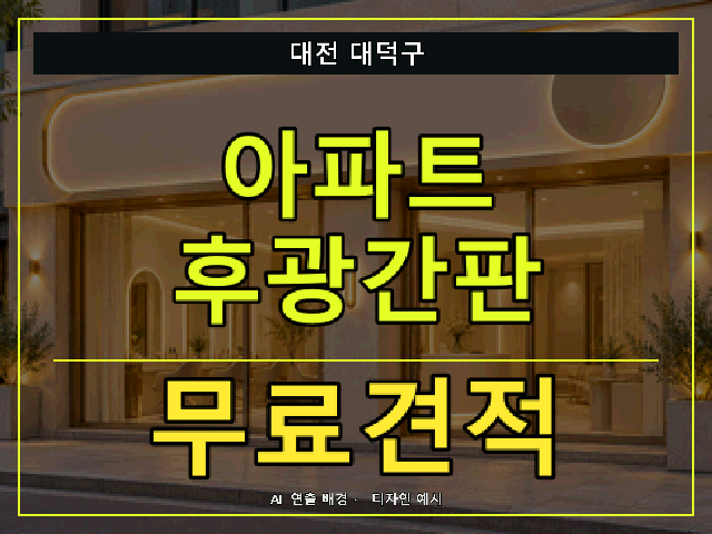 대전 대덕구 아파트 후광간판 무료견적 안내 썸네일 · AI 연출 배경