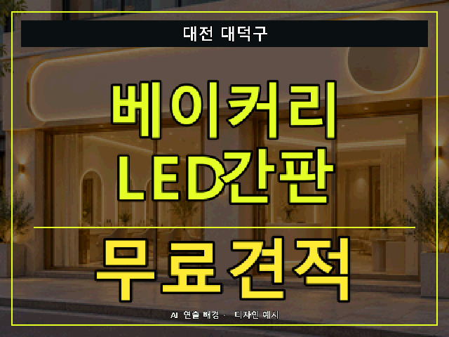 대전 대덕구 베이커리 LED간판 무료견적 안내 썸네일 · AI 연출 배경