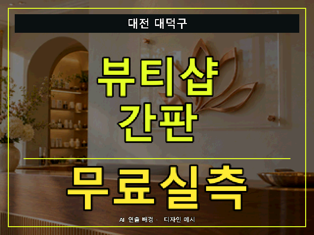 대전 대덕구 뷰티샵 간판 무료실측 안내 썸네일 · AI 연출 배경