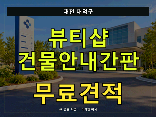 대전 대덕구 뷰티샵 건물안내간판 무료견적 안내 썸네일 · AI 연출 배경