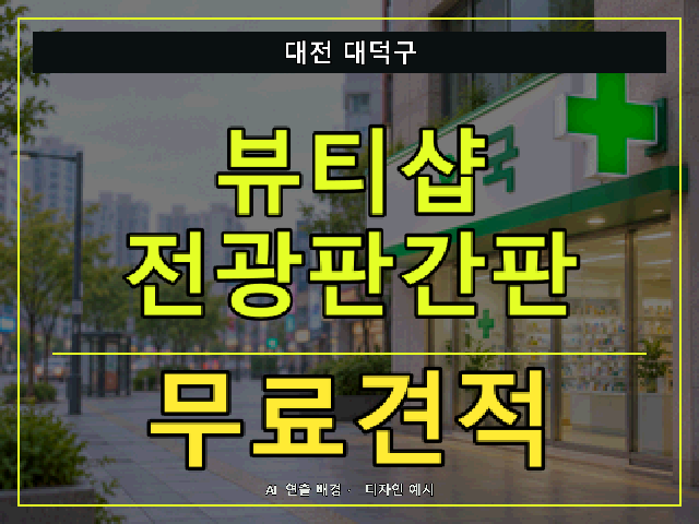 대전 대덕구 뷰티샵 전광판간판 무료견적 안내 썸네일 · AI 연출 배경