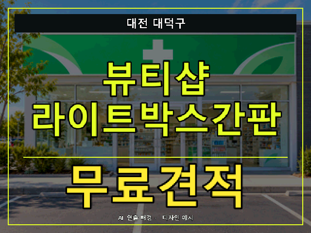 대전 대덕구 뷰티샵 라이트박스간판 무료견적 안내 썸네일 · AI 연출 배경