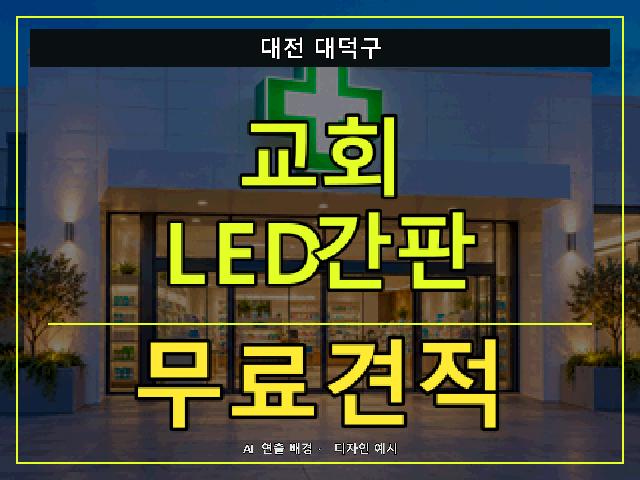 대전 대덕구 교회 LED간판 무료견적 안내 썸네일 · AI 연출 배경