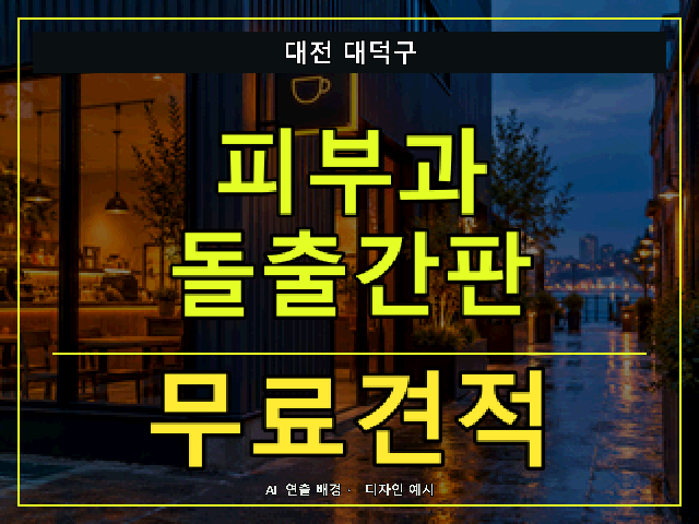 대전 대덕구 피부과 돌출간판 무료견적 안내 썸네일 · AI 연출 배경