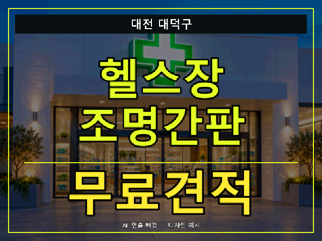 대전 대덕구 헬스장 조명간판 무료견적 안내 썸네일 · AI 연출 배경