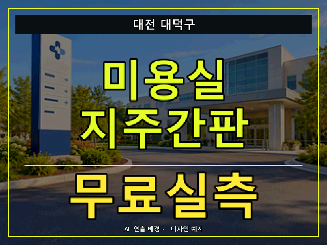 대전 대덕구 미용실 지주간판 무료실측 안내 썸네일 · AI 연출 배경