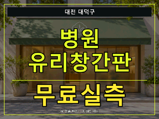 대전 대덕구 병원 유리창간판 무료실측 안내 썸네일 · AI 연출 배경