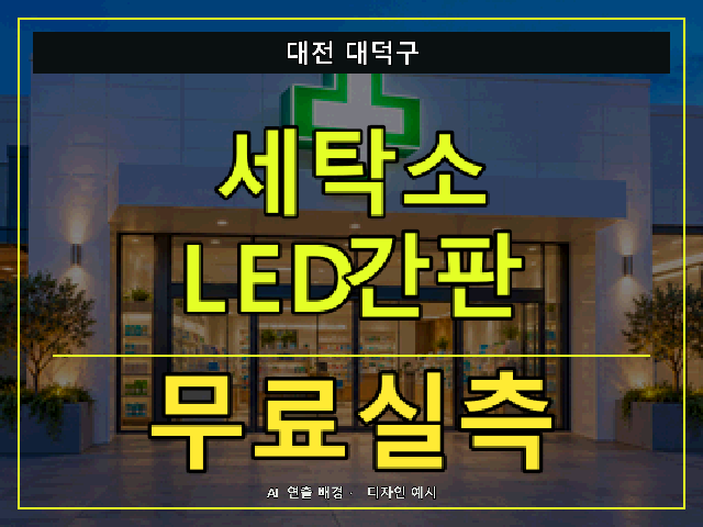 대전 대덕구 세탁소 LED간판 무료실측 안내 썸네일 · AI 연출 배경