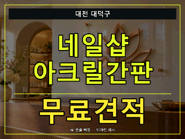 대전 대덕구 네일샵 아크릴간판 무료견적 안내 썸네일 · AI 연출 배경