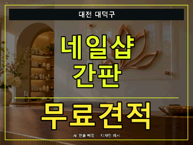 대전 대덕구 네일샵 간판 무료견적 안내 썸네일 · AI 연출 배경