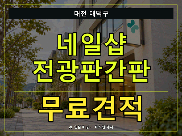 대전 대덕구 네일샵 전광판간판 무료견적 안내 썸네일 · AI 연출 배경