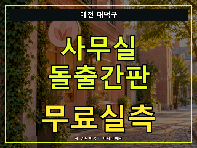 대전 대덕구 사무실 돌출간판 무료실측 안내 썸네일 · AI 연출 배경