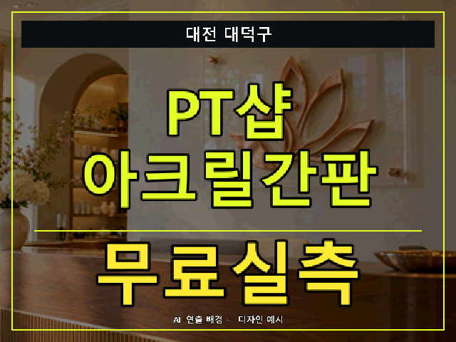 대전 대덕구 PT샵 아크릴간판 무료실측 안내 썸네일 · AI 연출 배경