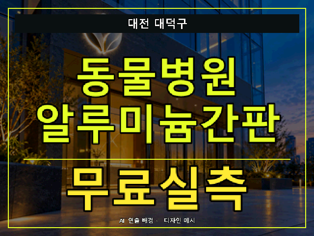 대전 대덕구 동물병원 알루미늄간판 무료실측 안내 썸네일 · AI 연출 배경