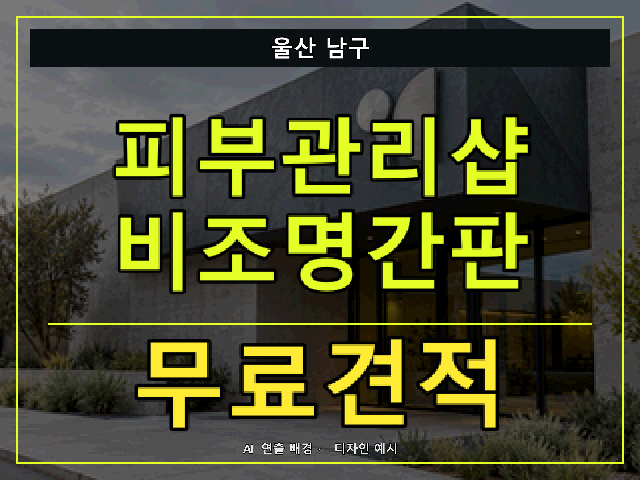 울산 남구 피부관리샵 비조명간판 무료견적 안내 썸네일 · AI 연출 배경