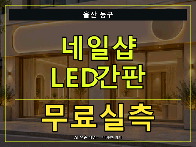 울산 동구 네일샵 LED간판 무료실측 안내 썸네일 · AI 연출 배경