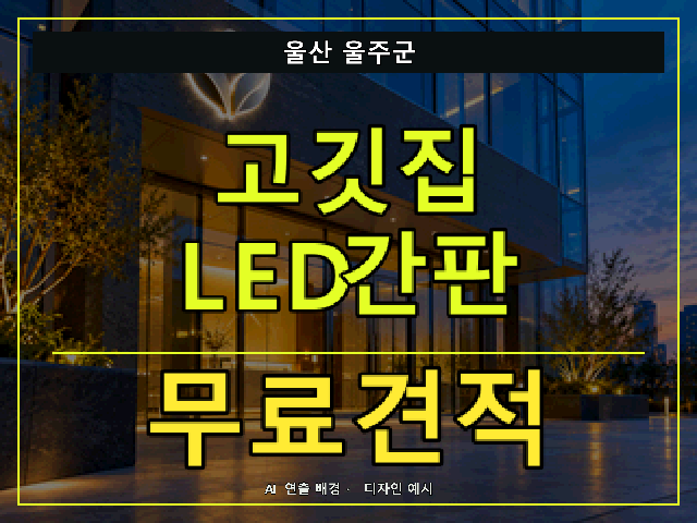 울산 울주군 고깃집 LED간판 무료견적 안내 썸네일 · AI 연출 배경
