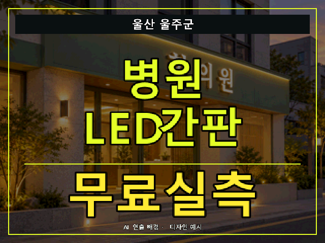 울산 울주군 병원 LED간판 무료실측 안내 썸네일 · AI 연출 배경